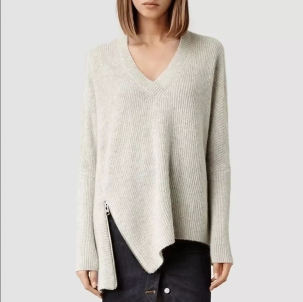 All Saints Oversized Asymmetrical Sweater